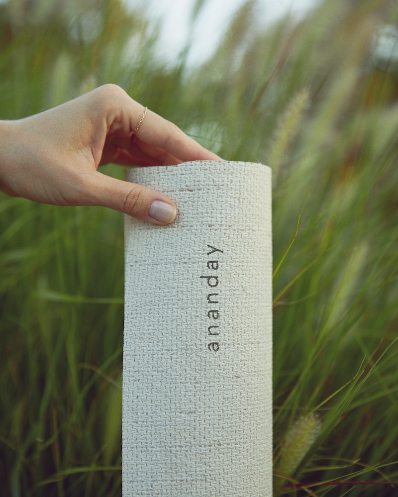 Ananday Travel Yoga mat is a sustainable yoga product made with 100% biodegradable and recyclable materials.
